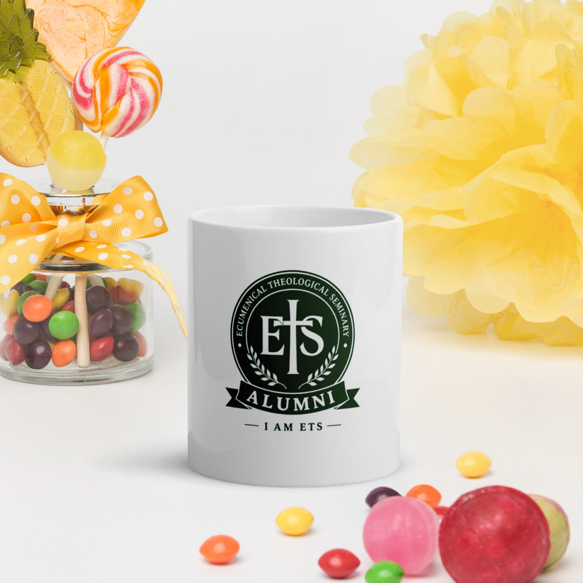 ETS Alumni Crest White glossy mug